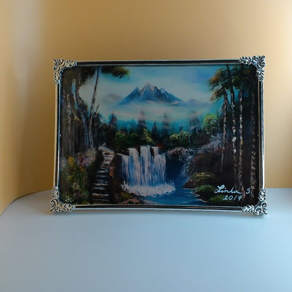 Small Road in Mountain, 5x7 Art print, mountain, water fall, water fountain - Picture 5 of 6